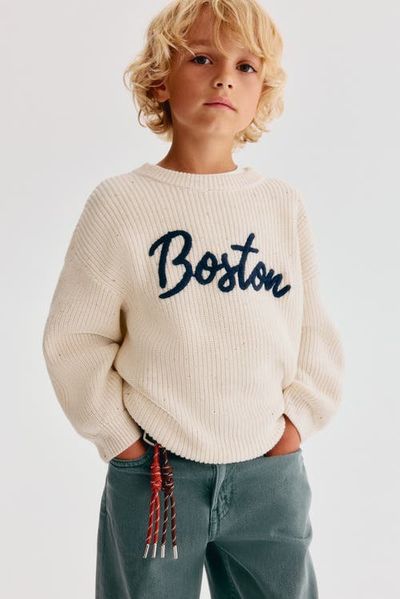 H&M H&M Loose-fit Text-motif Sweater