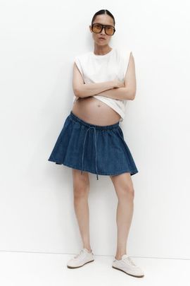 H&M H&M Mama Flared Cotton-blend Skort