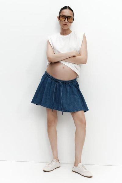 H&M H&M Mama Flared Cotton-blend Skort