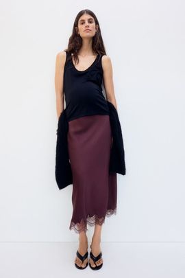 H&M H&M Mama Lace-trimmed Slip Skirt