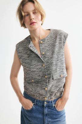 H&M H&M Oversized Bouclé-knit Vest