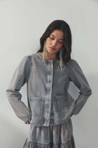 H&M H&M Puff-sleeved Denim Jacket
