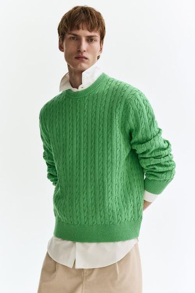 H&M H&M Regular-Fit Cable-Knit Sweater