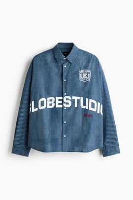 H&M H&M Relaxed Fit Motif-detail Cotton Shirt