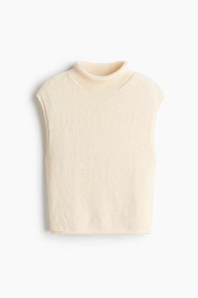 H&M H&M Rolled-edge Mock Turtleneck Sweater Vest