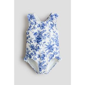 H&M H&M Ruffle-trimmed Patterned Swimsuit