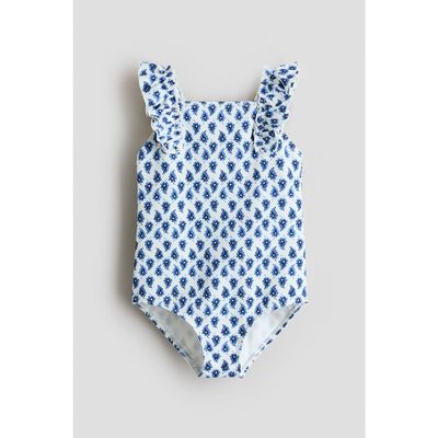 H&M H&M Ruffle-trimmed Textured Swimsuit