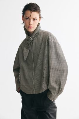 H&M H&M Scarf-collar Bubble-hem Jacket