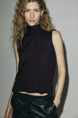 H&M H&M Scarf-detail Turtleneck Top