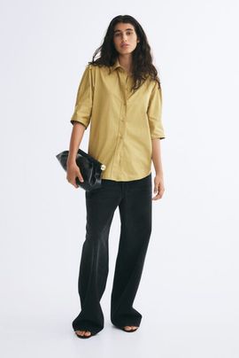H&M H&M Short-sleeved Cotton Poplin Shirt