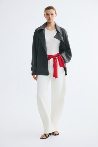 H&M H&M Short Lyocell-Blend Trench Coat