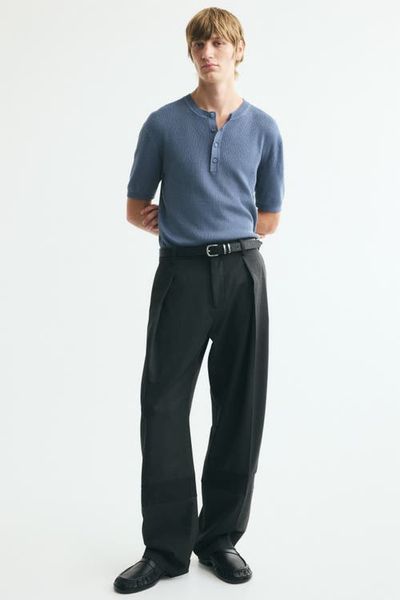 H&M H&M Slim-fit Fine-knit Henley Shirt