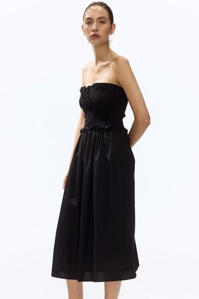 H&M H&M Smocked-bodice Bandeau Dress