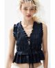 H&M H&M Smocked Denim Top - 1