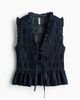 H&M H&M Smocked Denim Top - 2