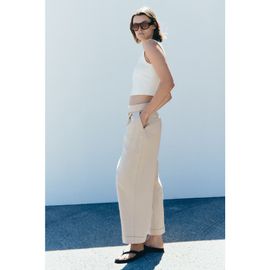 H&M H&M Straight-leg Pants With Belt