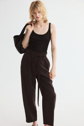 H&M H&M Tie-belt Barrel-leg Pants
