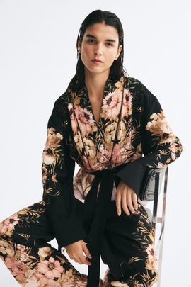 H&M H&M Viscose-Blend Tie-Belt Jacket