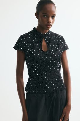 H&M H&M Viscose-Blend Top With Keyhole Detail