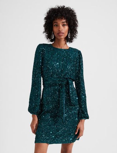 HOBBS LONDON HOBBS LONDON Bette Long Sleeve Sequin Dress