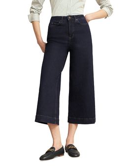 Hobbs London Hobbs London Brinley High Rise Cropped Wide Leg Jeans in Indigo
