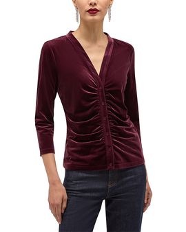 Hobbs London Hobbs London Hattie Velvet Button Front Top