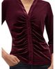 Hobbs London Hobbs London Hattie Velvet Button Front Top - 4