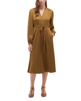 Hobbs London Hobbs London Katia Button Placket Tie Waist Dress