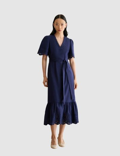 HOBBS LONDON HOBBS LONDON Meghan Broderie Cutwork Midi Dress