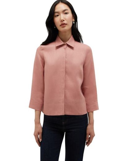 HOBBS LONDON HOBBS LONDON Nita Three-Quarter Sleeve Linen Shirt