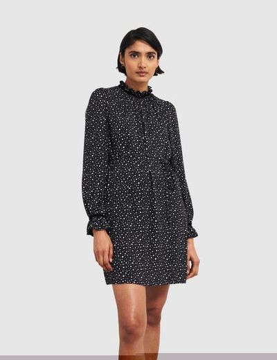HOBBS LONDON HOBBS LONDON Otilla Ruffled High-Neck Mini Dress