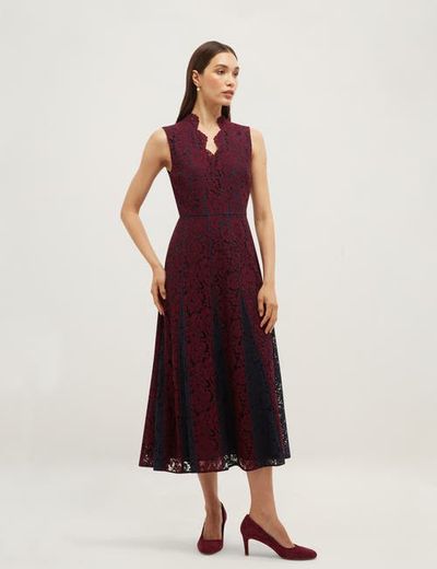 HOBBS LONDON HOBBS LONDON Quin Lace Fit Flare Midi Dress