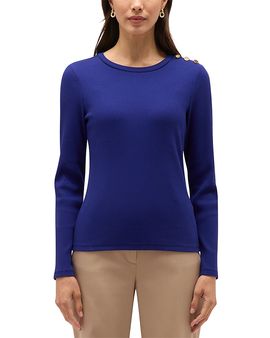 Hobbs London Hobbs London Tamsin Cotton Blend Button Shoulder Top