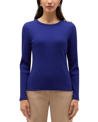 Hobbs London Hobbs London Tamsin Cotton Blend Button Shoulder Top
