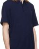 HODAKOVA HODAKOVA Navy Knit Wool Short Sleeve Polo - 2