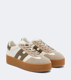 Hogan Hogan Cool suede-trimmed leather platform sneakers