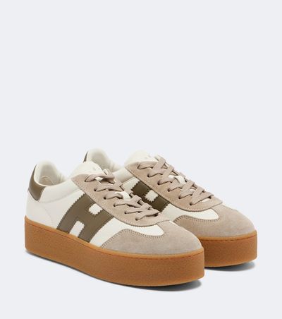 Hogan Hogan Cool suede-trimmed leather platform sneakers