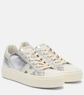 Hogan Hogan Crosswind metallic leather sneakers