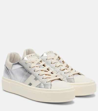 Hogan Hogan Crosswind metallic leather sneakers