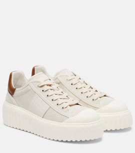 Hogan Hogan H-stripes canvas and leather sneakers