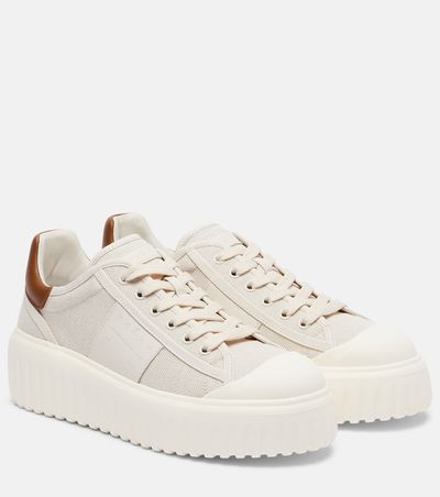 Hogan Hogan H-stripes canvas and leather sneakers