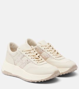 Hogan Hogan H669 glitter leather sneakers