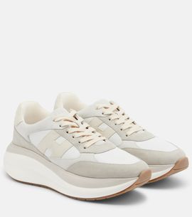 Hogan Hogan H696 suede and leather platform sneakers