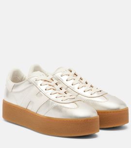 Hogan Hogan H698 metallic leather platform sneakers