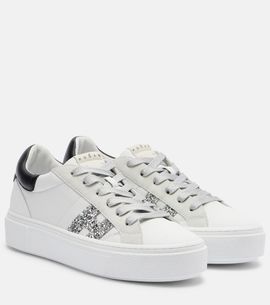 Hogan Hogan H705 Allacciato H glitter leather platform sneakers
