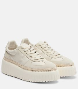 Hogan Hogan H710 H-Stripes leather and suede platform sneakers