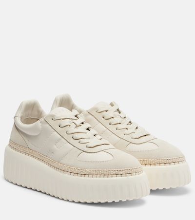 Hogan Hogan H710 H-Stripes leather and suede platform sneakers