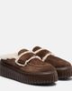 Hogan Hogan HStripes shearling-trimmed platform loafers - 1