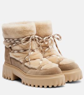 Hogan Hogan Shearling and suede ankle boots