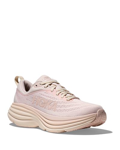 Hoka Hoka Women's Bondi 8 Lace Up Sneakers in Cosmic Pearl